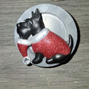 BBW Holidog Scottish Terrier Dog Santa Hat Visor Clip Car Fragrance Holder